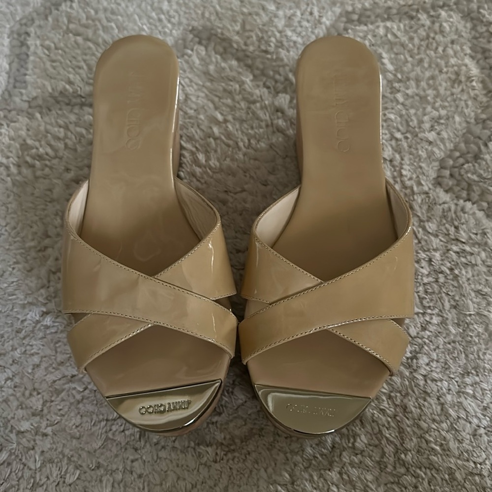 Jimmy Choo Cork Slides. Worn Once. Amazing Condit… - image 1